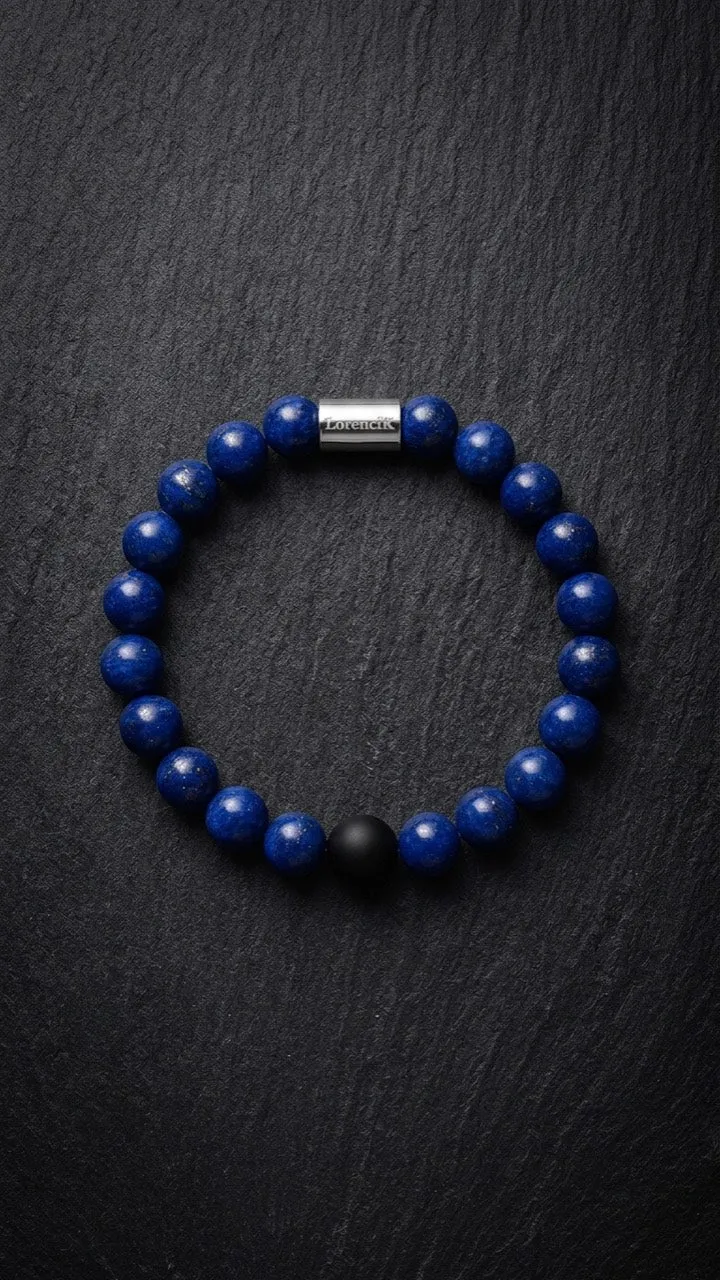 Infinity Balance – Blue Wisdom | Perlenarmband Herren Lapislazuli 8mm
