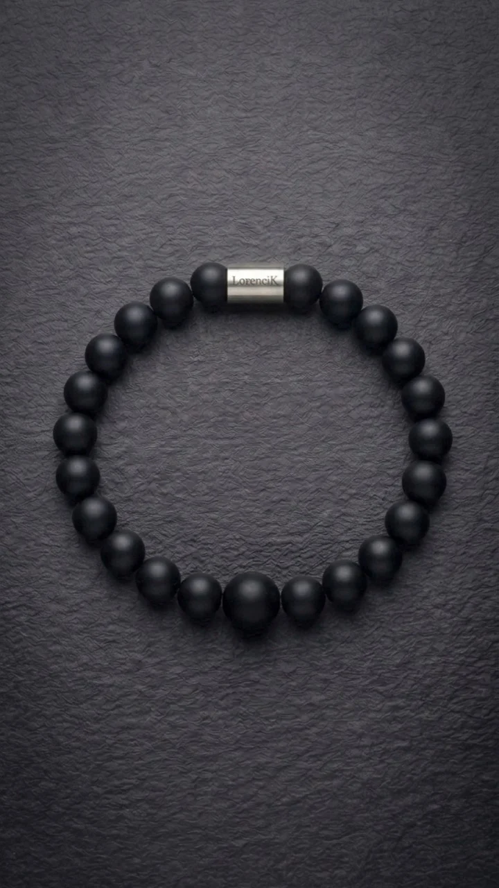Infinity Balance – Onyx Pure | Onyx Perlenarmband Herren Schwarz 8 mm