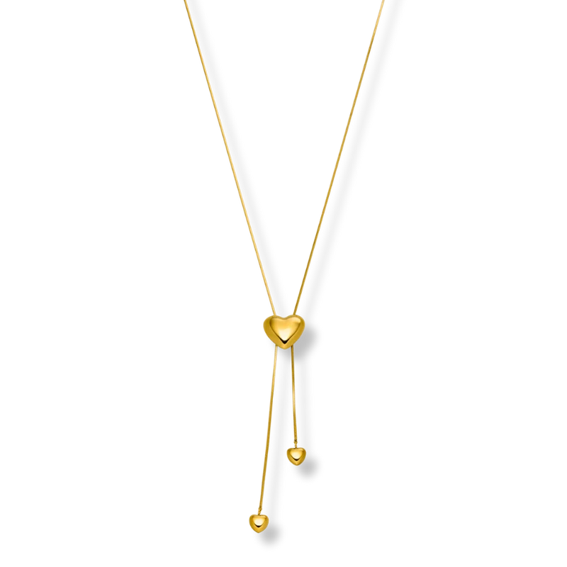 Triple Heart Y-Kette 14K Vergoldet