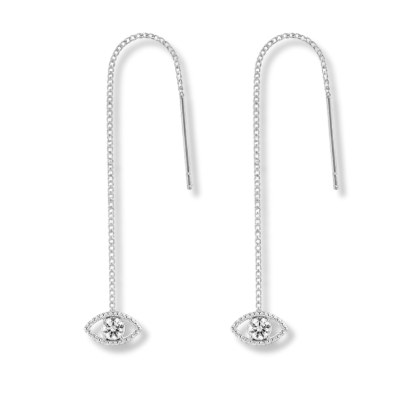 Pave Eye Dangle Ohrstecker 14K Vergoldet