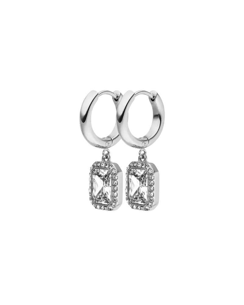 Pavé Emerald Charm Hoops