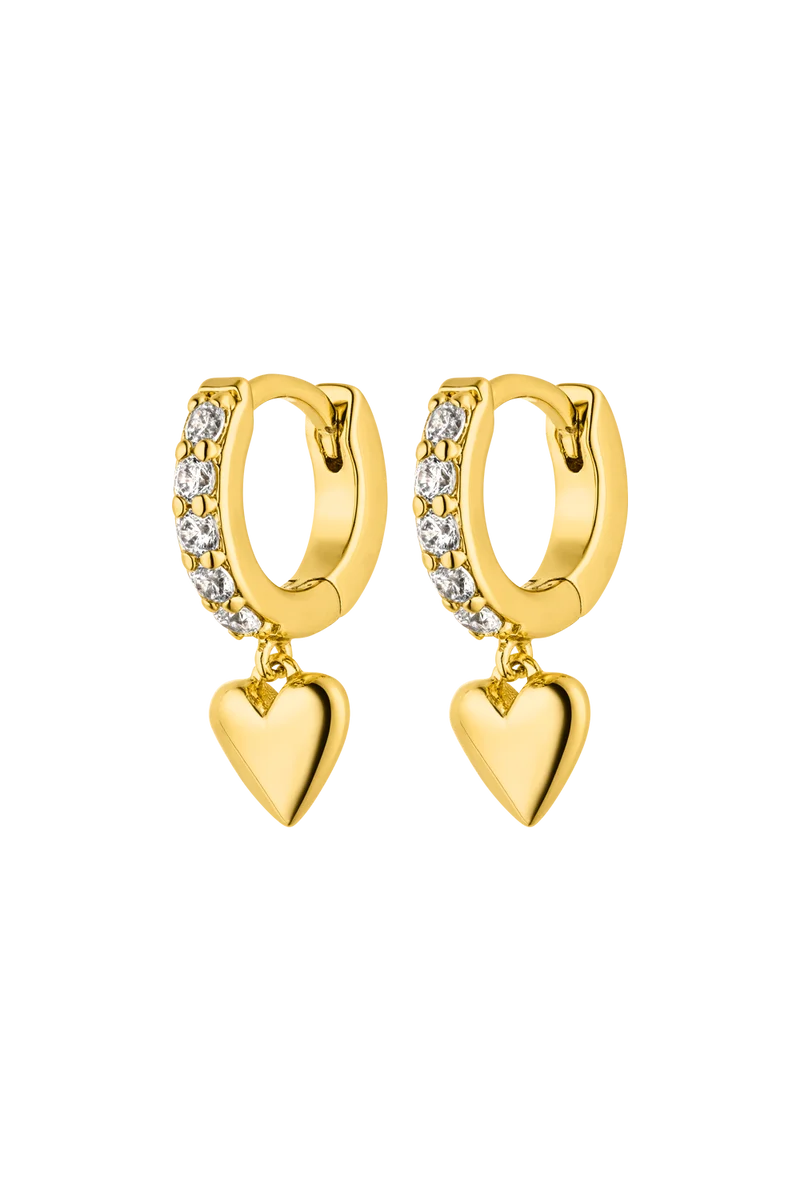 Heart Charm Hoops