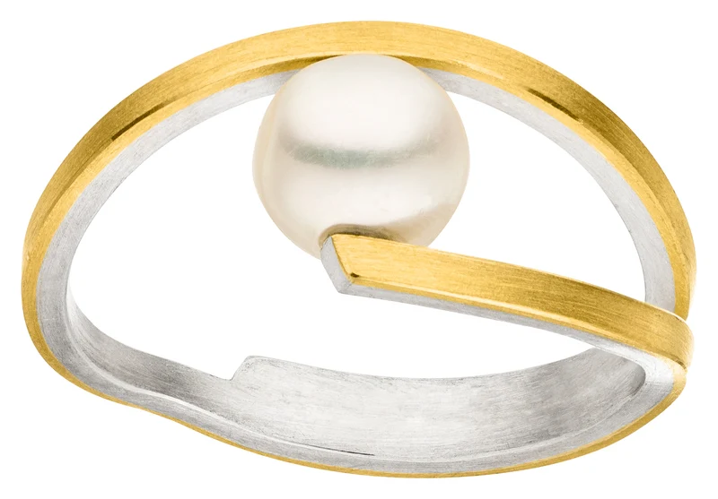 925er Silber Ring feingoldbelegt MANU R1342PE