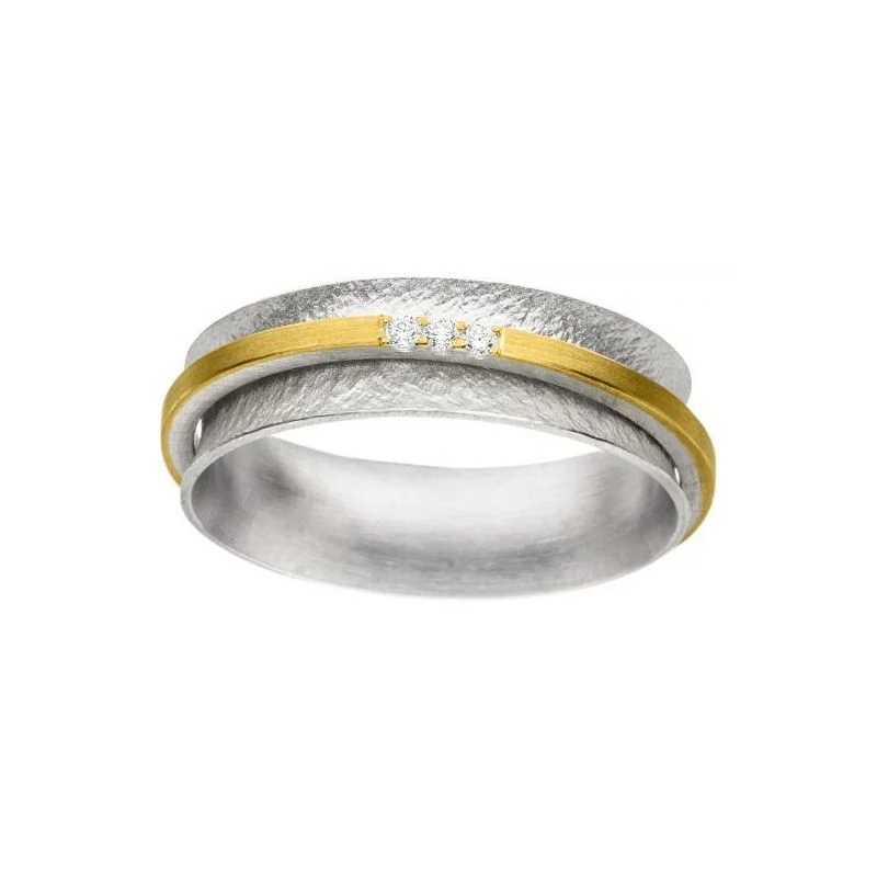 925er Silber Ring feingoldbelegt MANU R1268BR