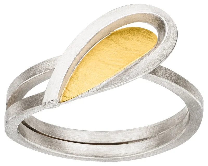 Silber Ring feingoldbelegt MANU R1363