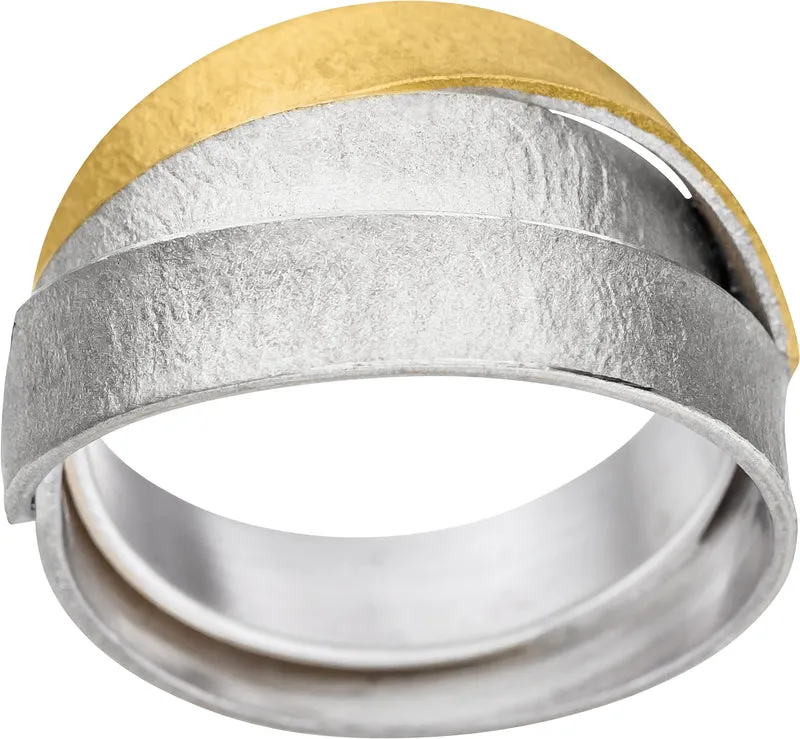Silber Ring feingoldbelegt MANU R1188