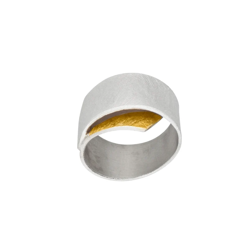 925er Silber Ring feingoldbelegt MANU R1031