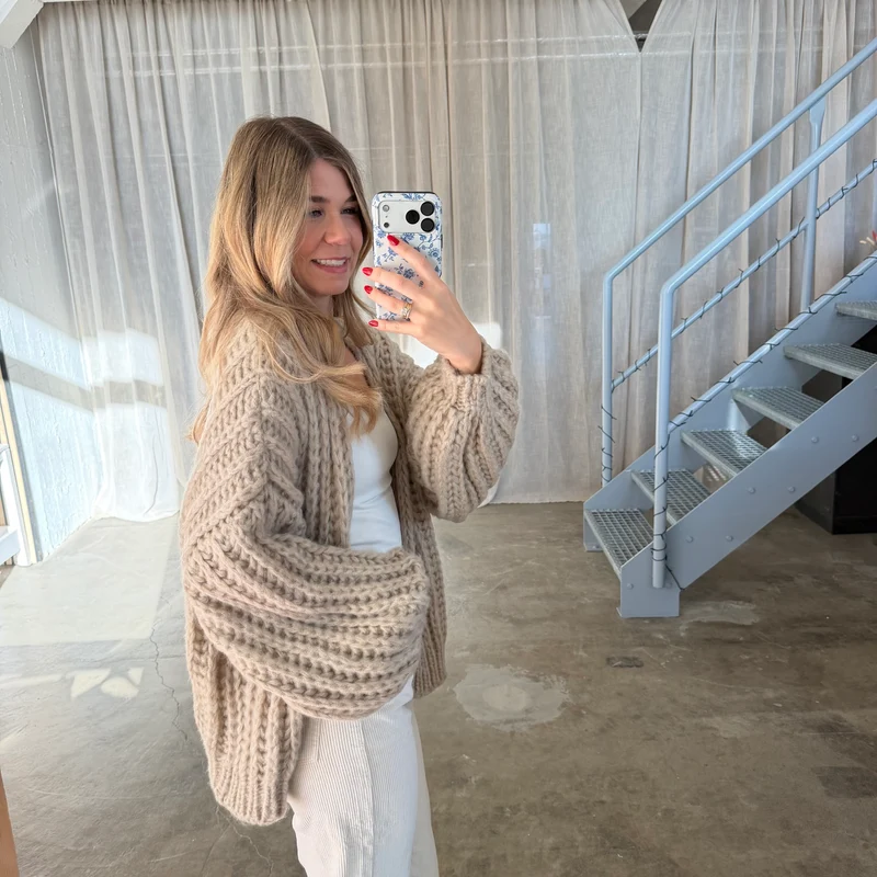 Strickjacke Lima Uni - Beige