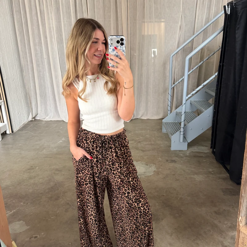 Basic Stoffhose Leo Edition - Coffee