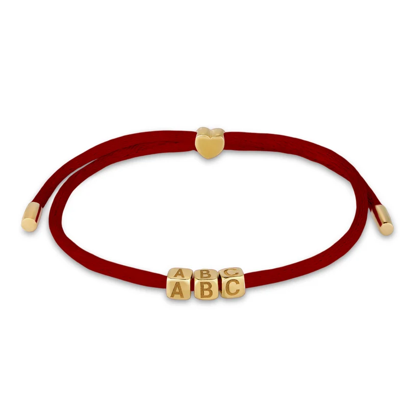 Armband 3x Würfel Gravur | Satin (Lila)