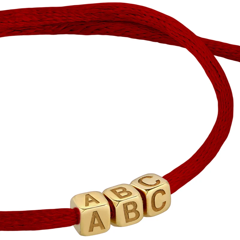Armband 3x Würfel Gravur | Satin (Lila)