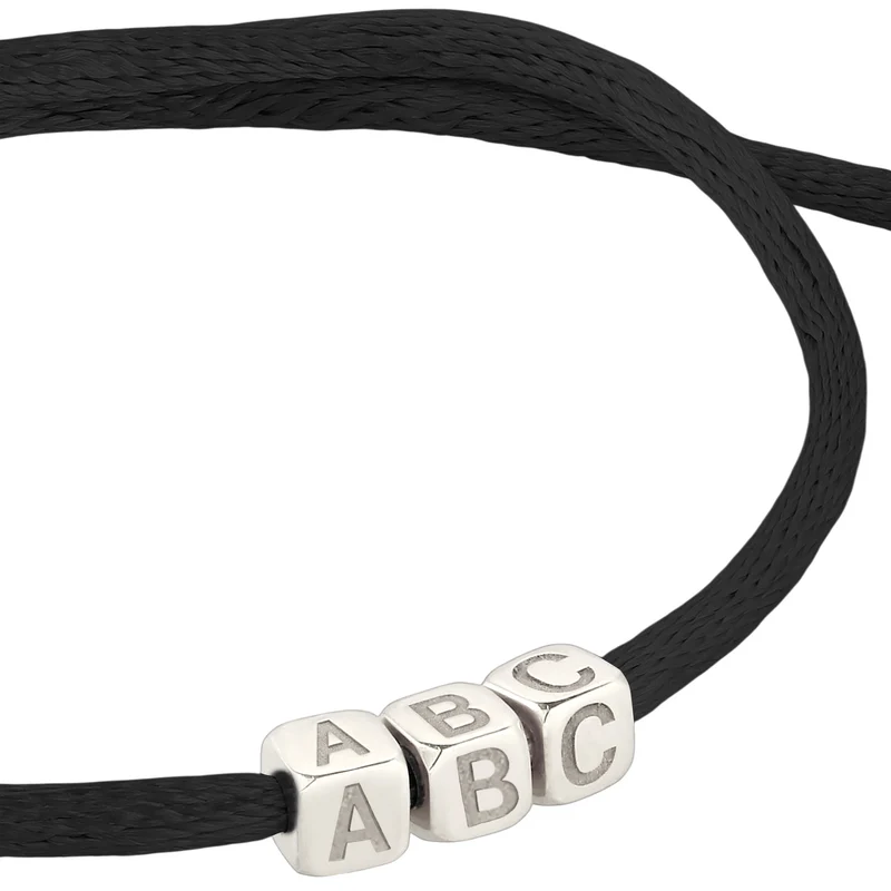 Armband 3x Würfel Gravur | Satin (Lila)