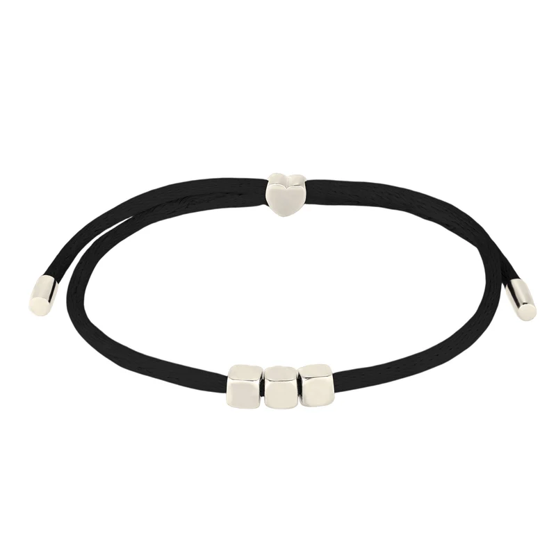 Armband 3x Würfel Gravur | Satin (Lila)