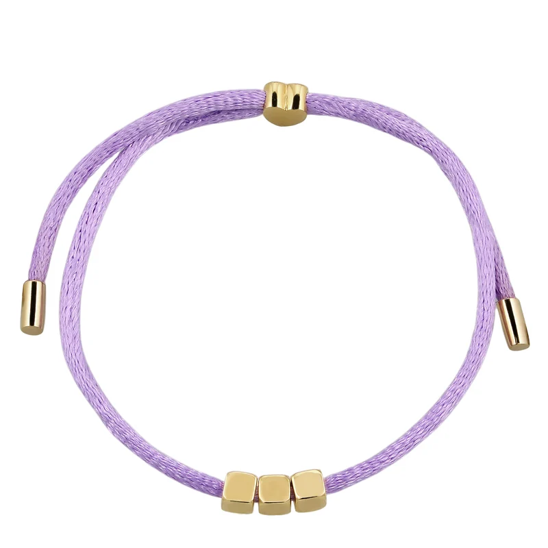 Armband 3x Würfel Gravur | Satin (Lila)