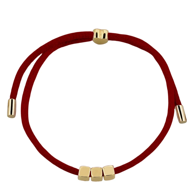 Armband 3x Würfel Gravur | Satin (Lila)