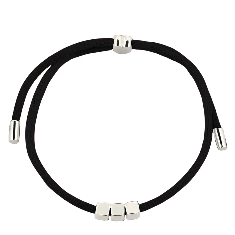 Armband 3x Würfel Gravur | Satin (Lila)