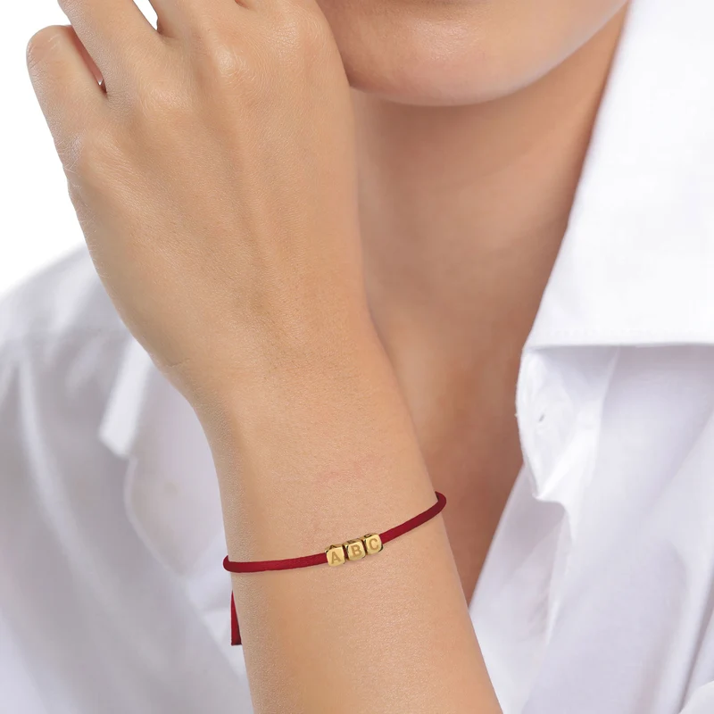 Armband 3x Würfel Gravur | Satin (Lila)