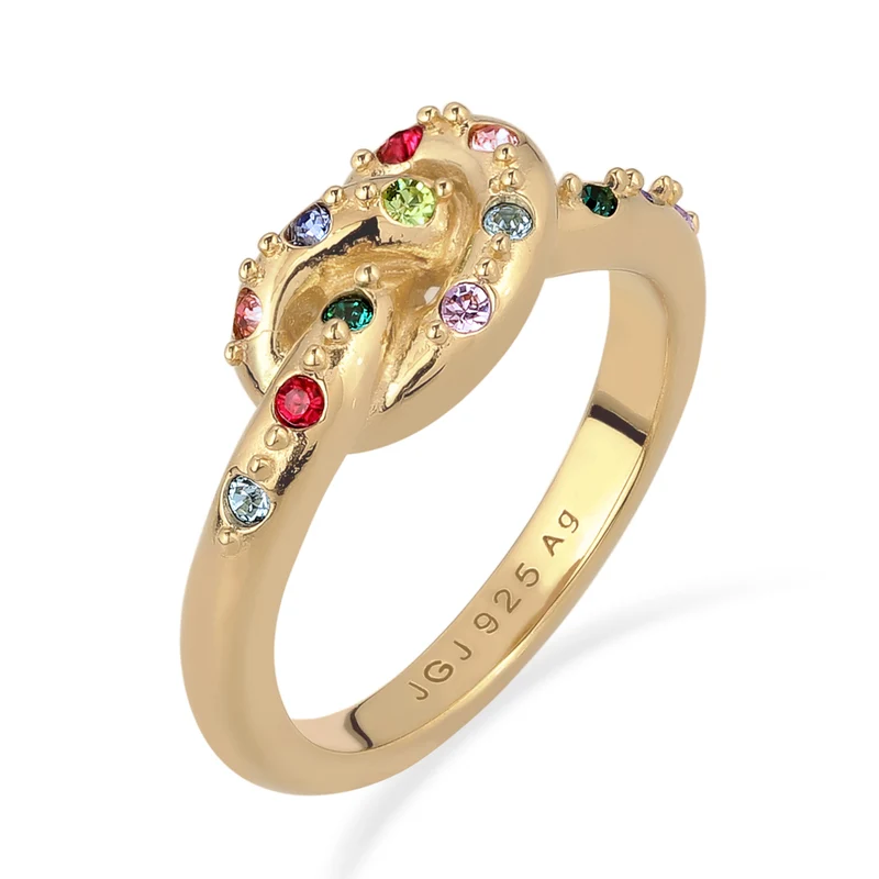 Knoten | mit Kristalle von Swarovski® (Grün, Blau)