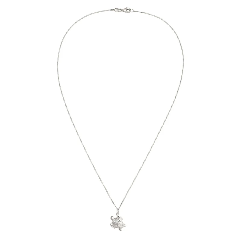 Halskette Schildkröte | mit Kristallen von Swarovski® (Weiß)
