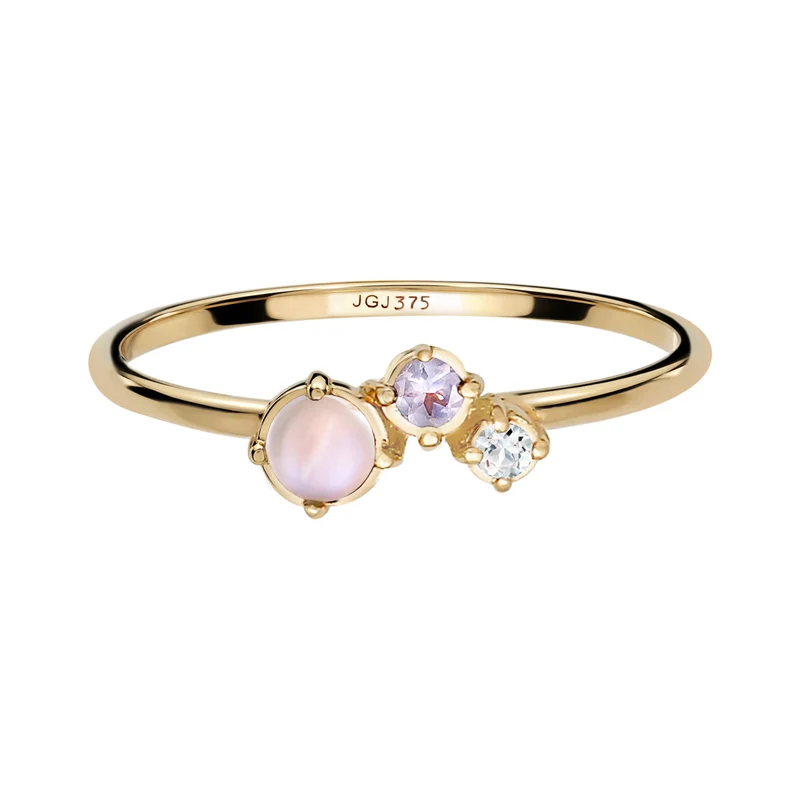Ring mit Diamant (0.015 ct) | Opal & Mondstein
