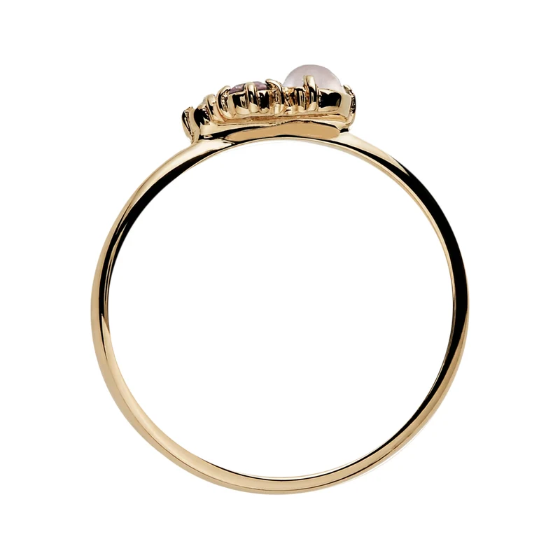 Ring mit Diamant (0.015 ct) | Opal & Mondstein