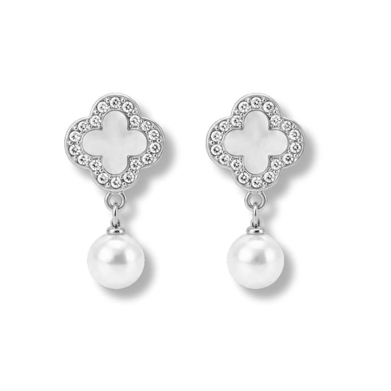 Tiny Precious Lucky Leaf Pearl Ohrstecker 14K vergoldet