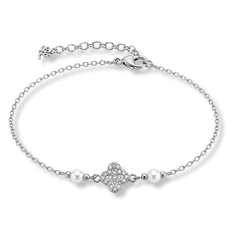 Melsol Lucky Flower Pearl Armband 14K vergoldet