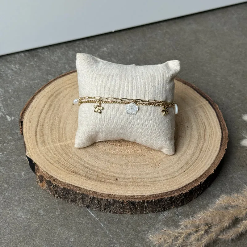 Flora Pearls Armband | Gold