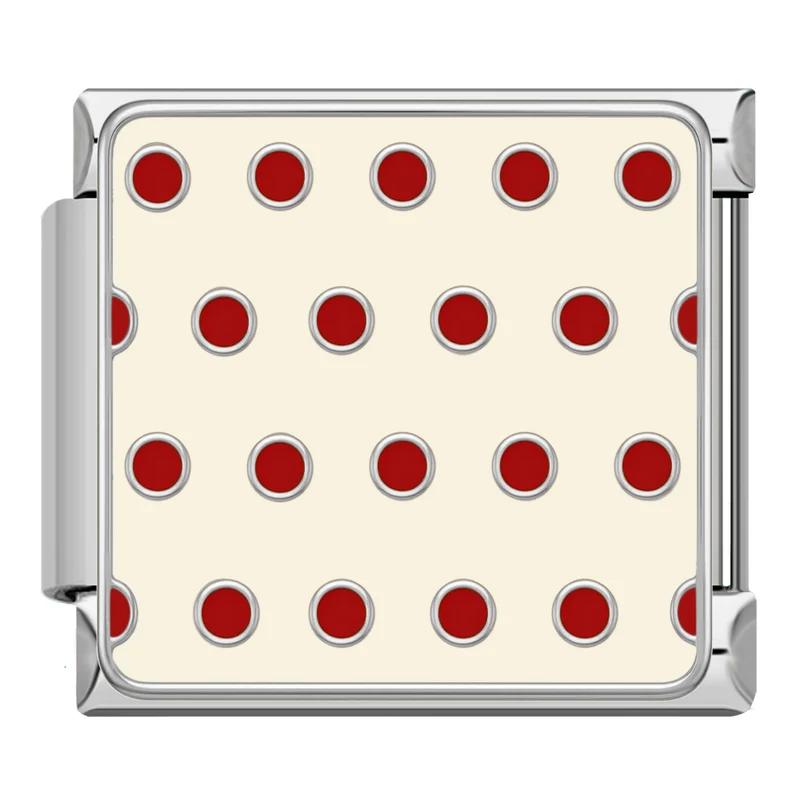 Rote Punkte Silber