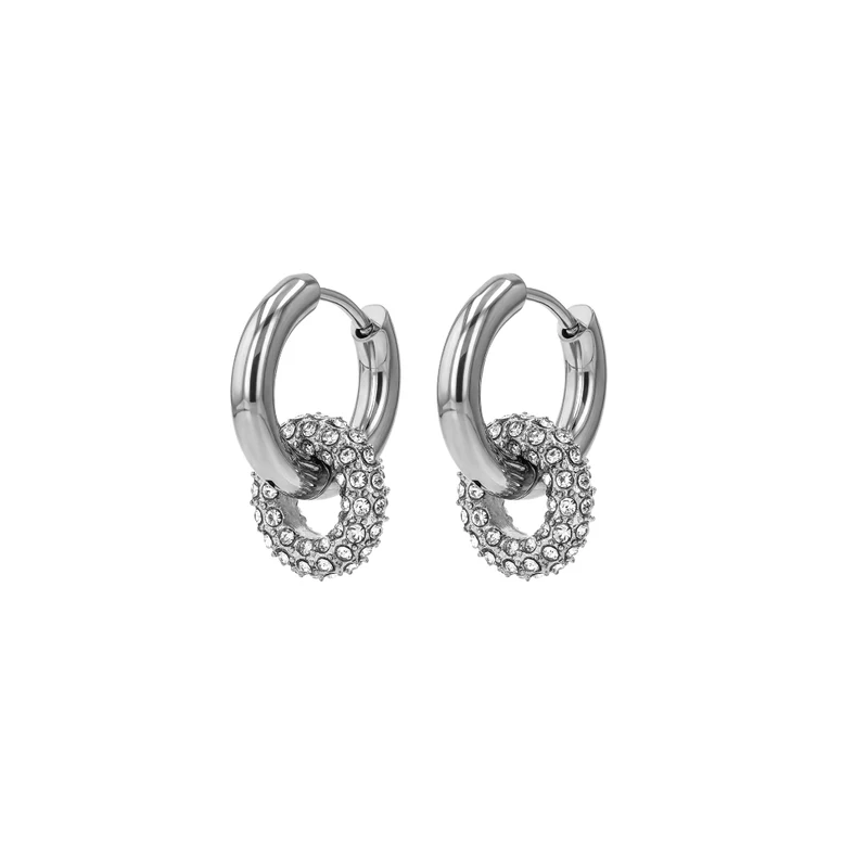 Sparkling Donut Charm Hoop