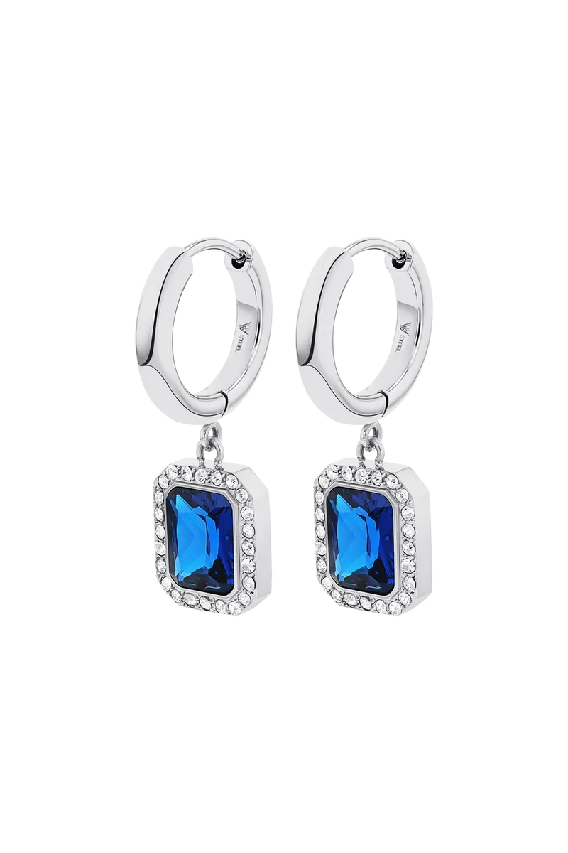 Pavé Emerald Charm Hoops