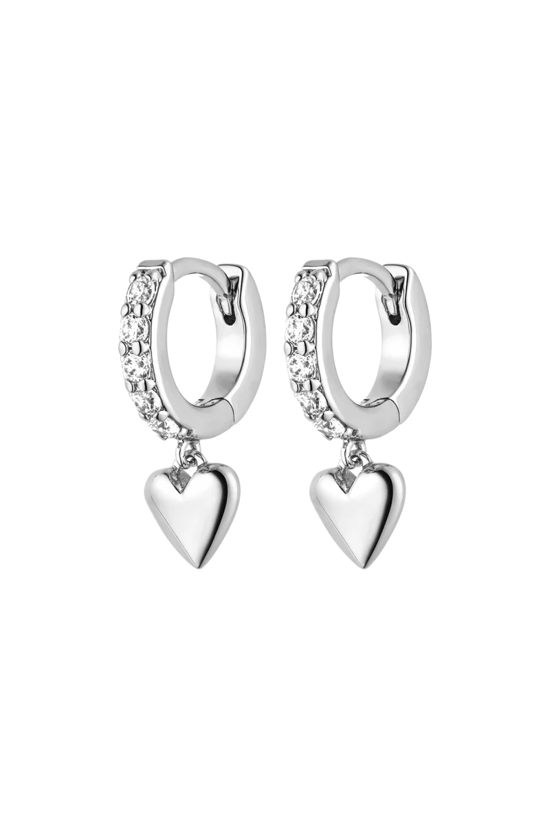 Heart Charm Hoops