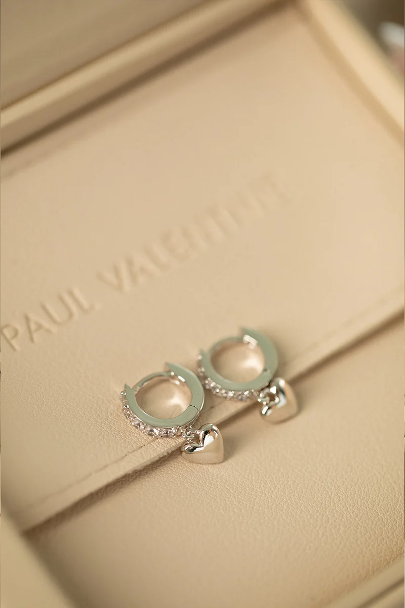 Heart Charm Hoops
