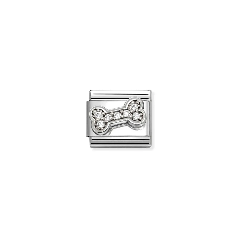 Classic Silver CZ White Bone Animals & Pets Charms