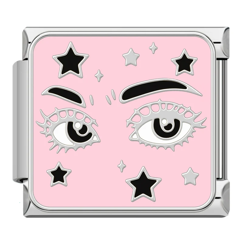 Augen mit Sternen Rosa