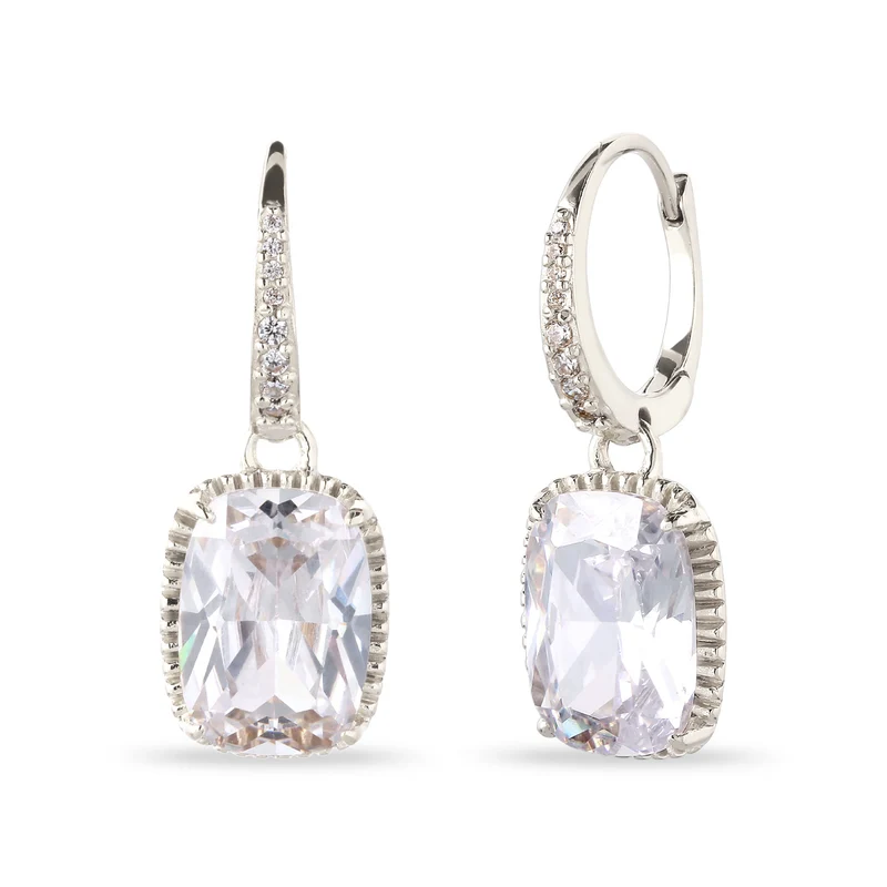 Creolen mit Zirkonia Weiß 925 Sterling Silber