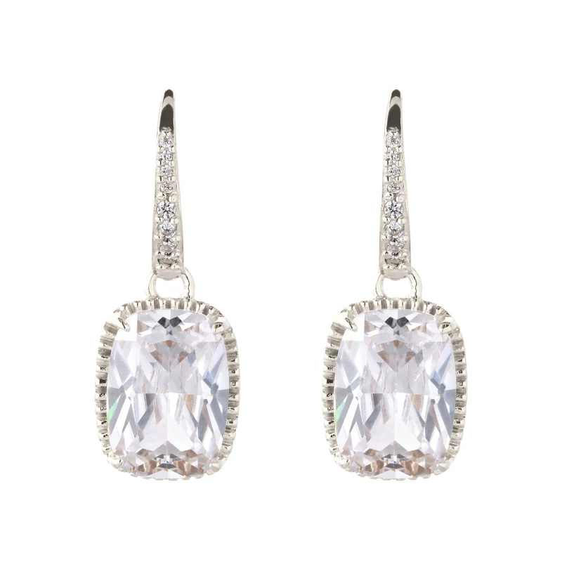 Creolen mit Zirkonia Weiß 925 Sterling Silber