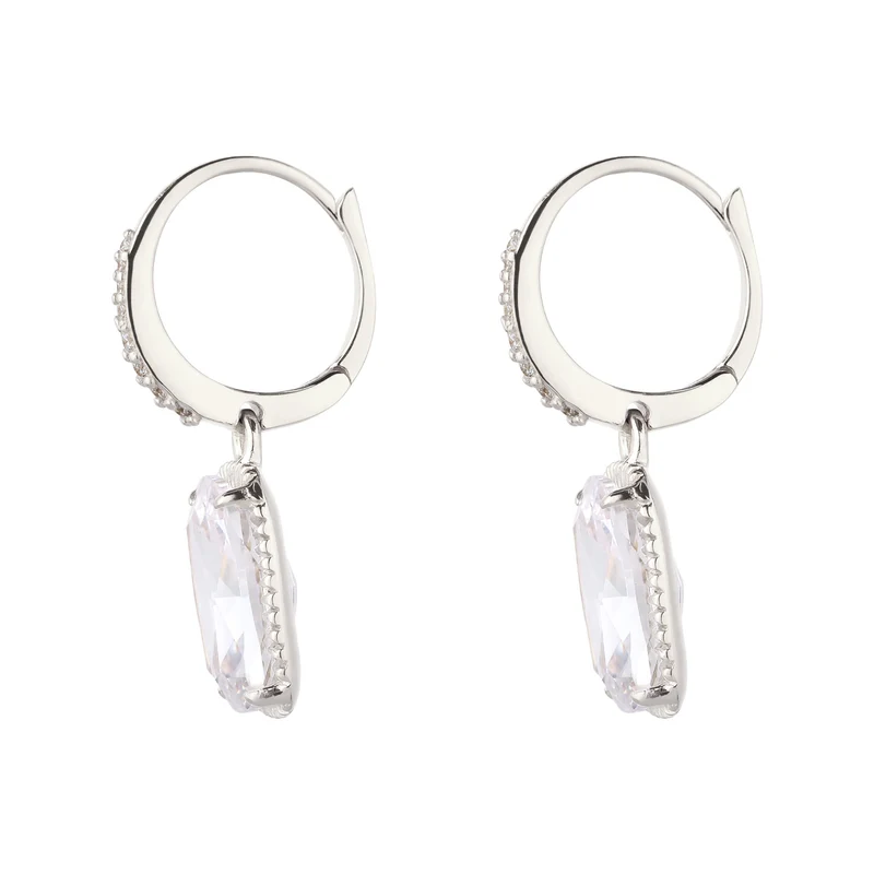Creolen mit Zirkonia Weiß 925 Sterling Silber