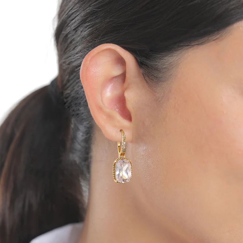 Creolen mit Zirkonia Weiß 925 Sterling Silber