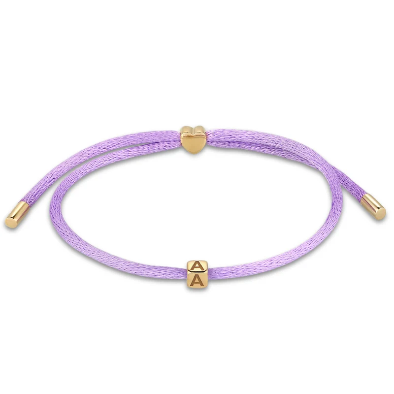 Armband Buchstabe A | Satin (Lila)