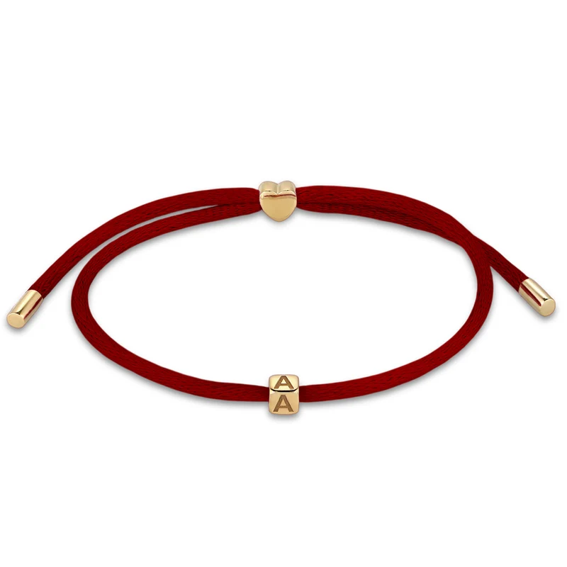 Armband Buchstabe A | Satin (Lila)