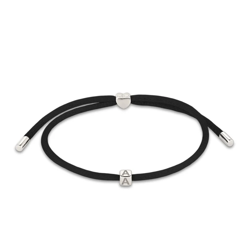 Armband Buchstabe A | Satin (Lila)
