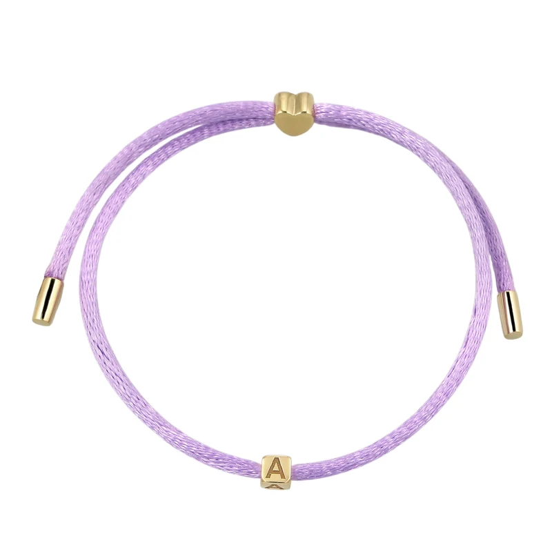 Armband Buchstabe A | Satin (Lila)