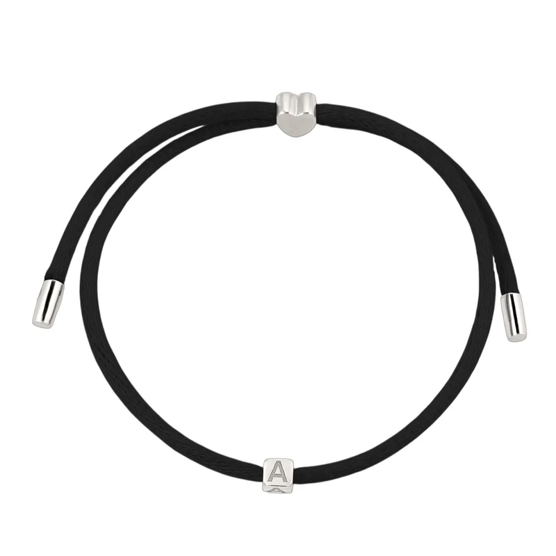 Armband Buchstabe A | Satin (Lila)