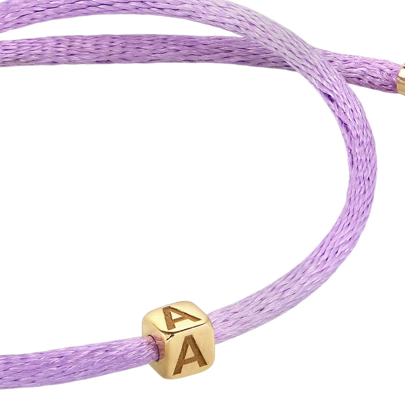 Armband Buchstabe A | Satin (Lila)