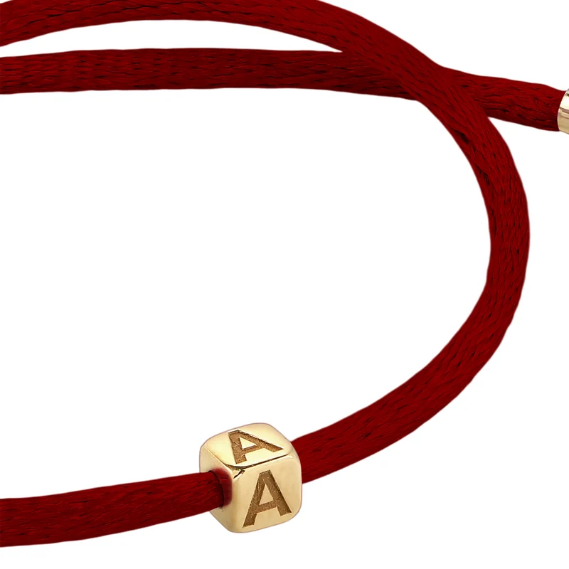 Armband Buchstabe A | Satin (Lila)