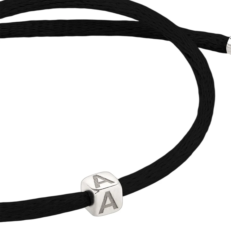 Armband Buchstabe A | Satin (Lila)