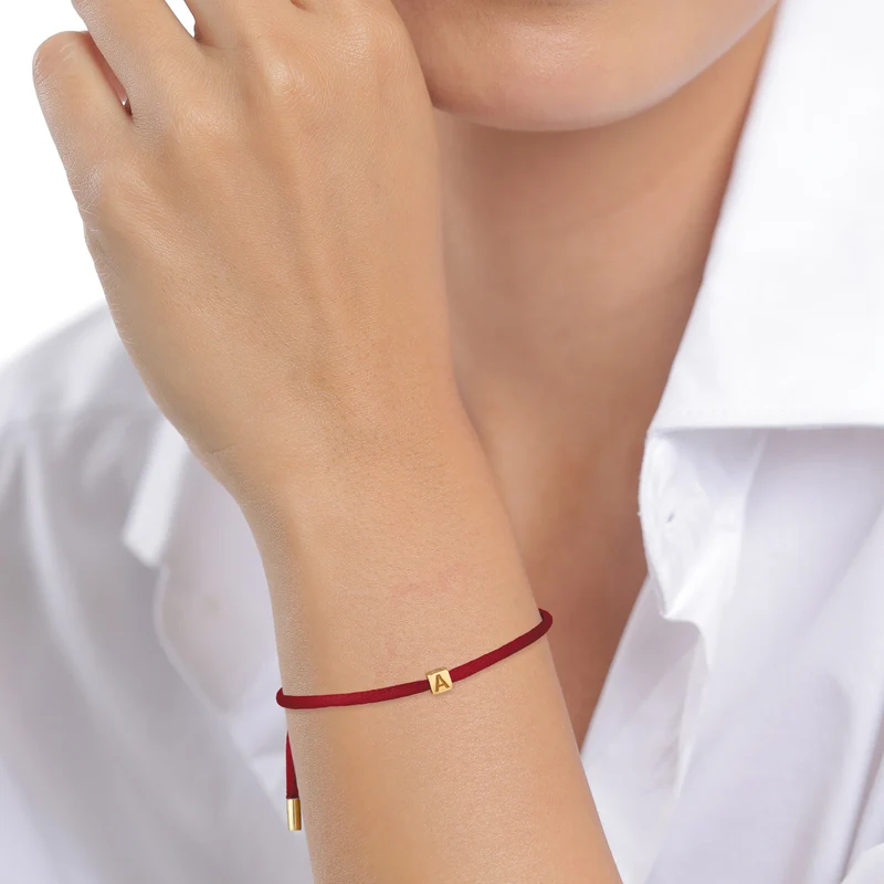 Armband Buchstabe A | Satin (Lila)
