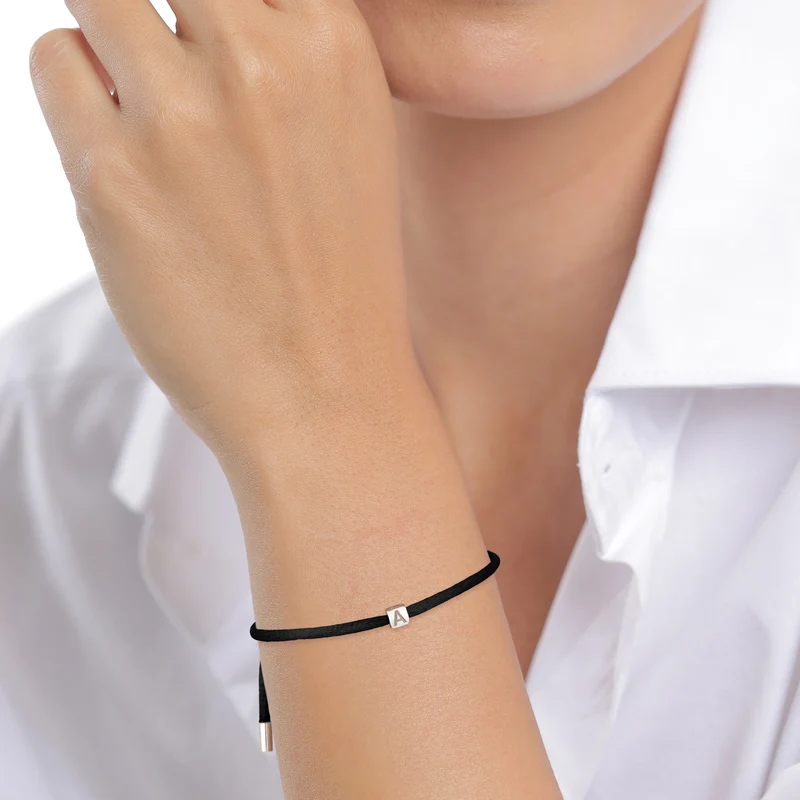 Armband Buchstabe A | Satin (Lila)