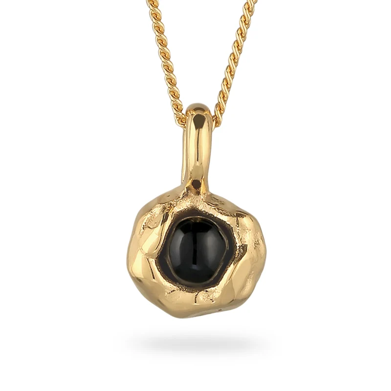 Halskette Melted Anhänger | Onyx (Schwarz)
